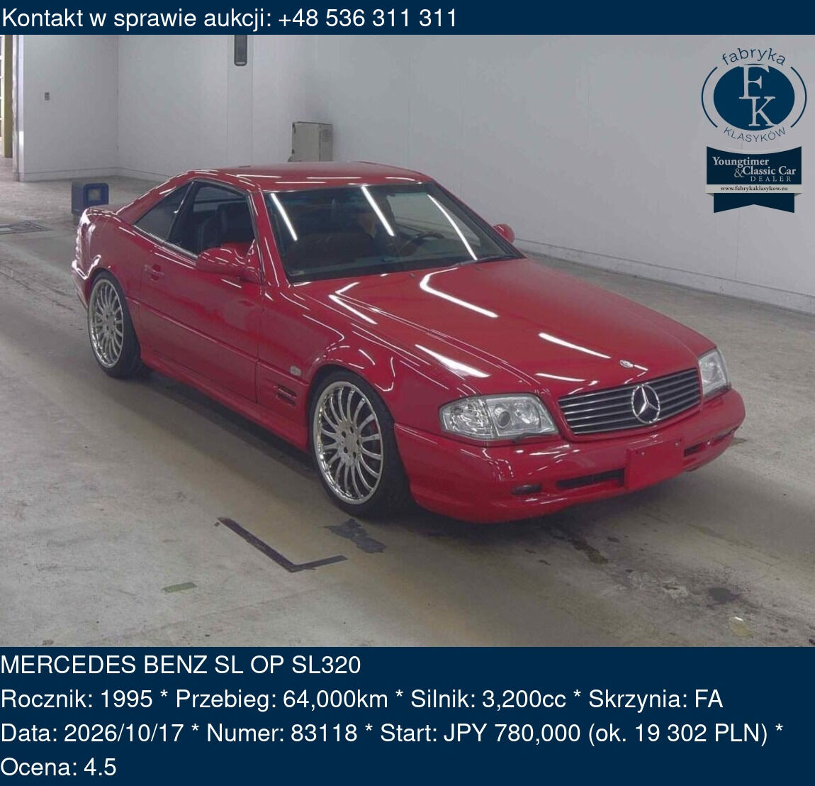 MERCEDES BENZ SL OP SL320 1995 - zdjęcie 2