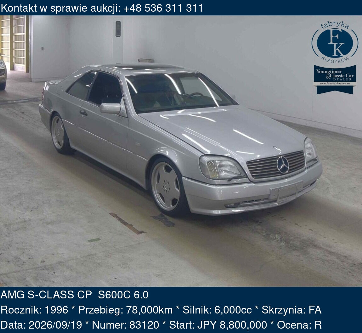 AMG S-CLASS CP S600C 6.0 1996 - zdjęcie 2