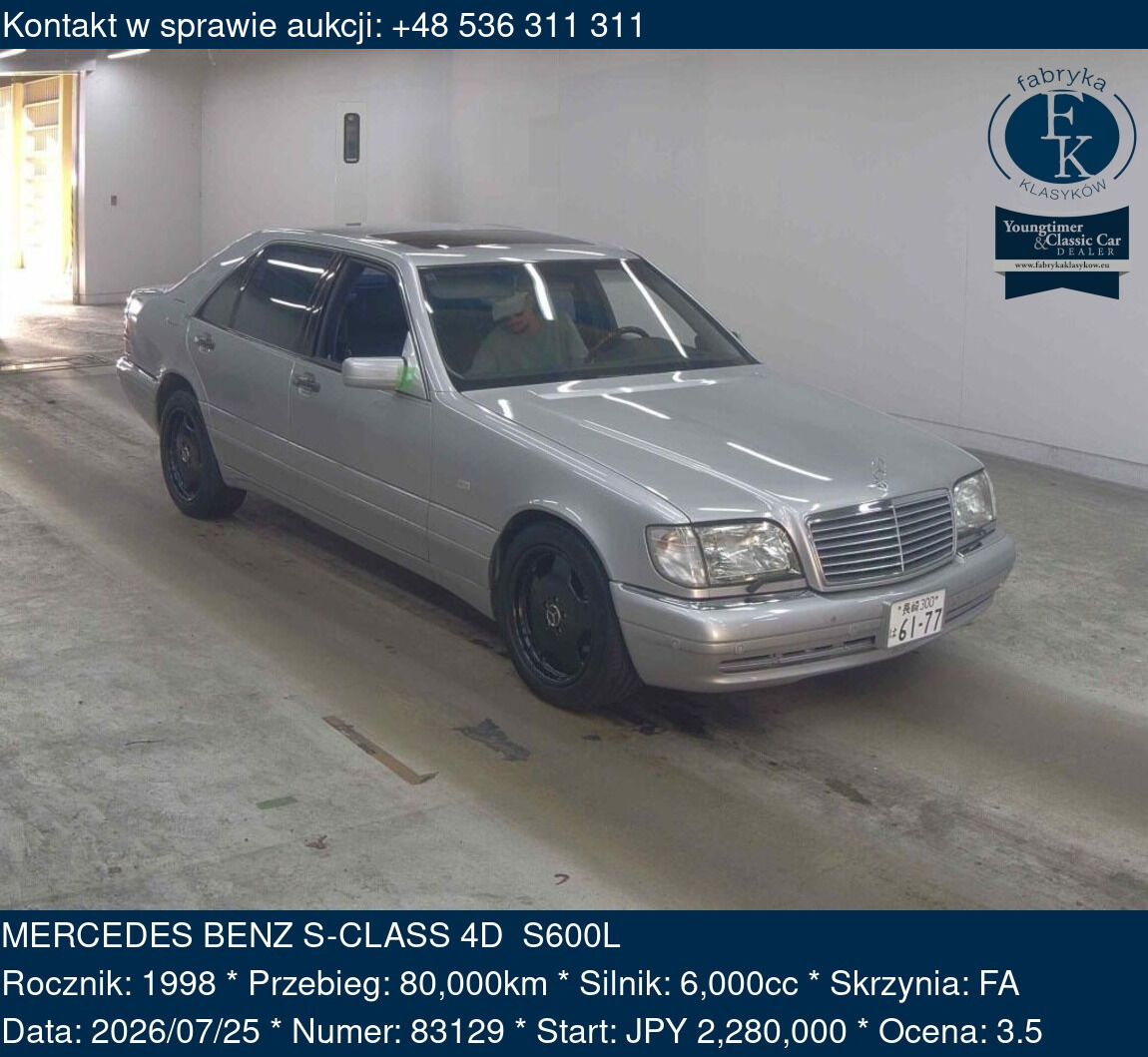 MERCEDES BENZ S-CLASS 4D S600L