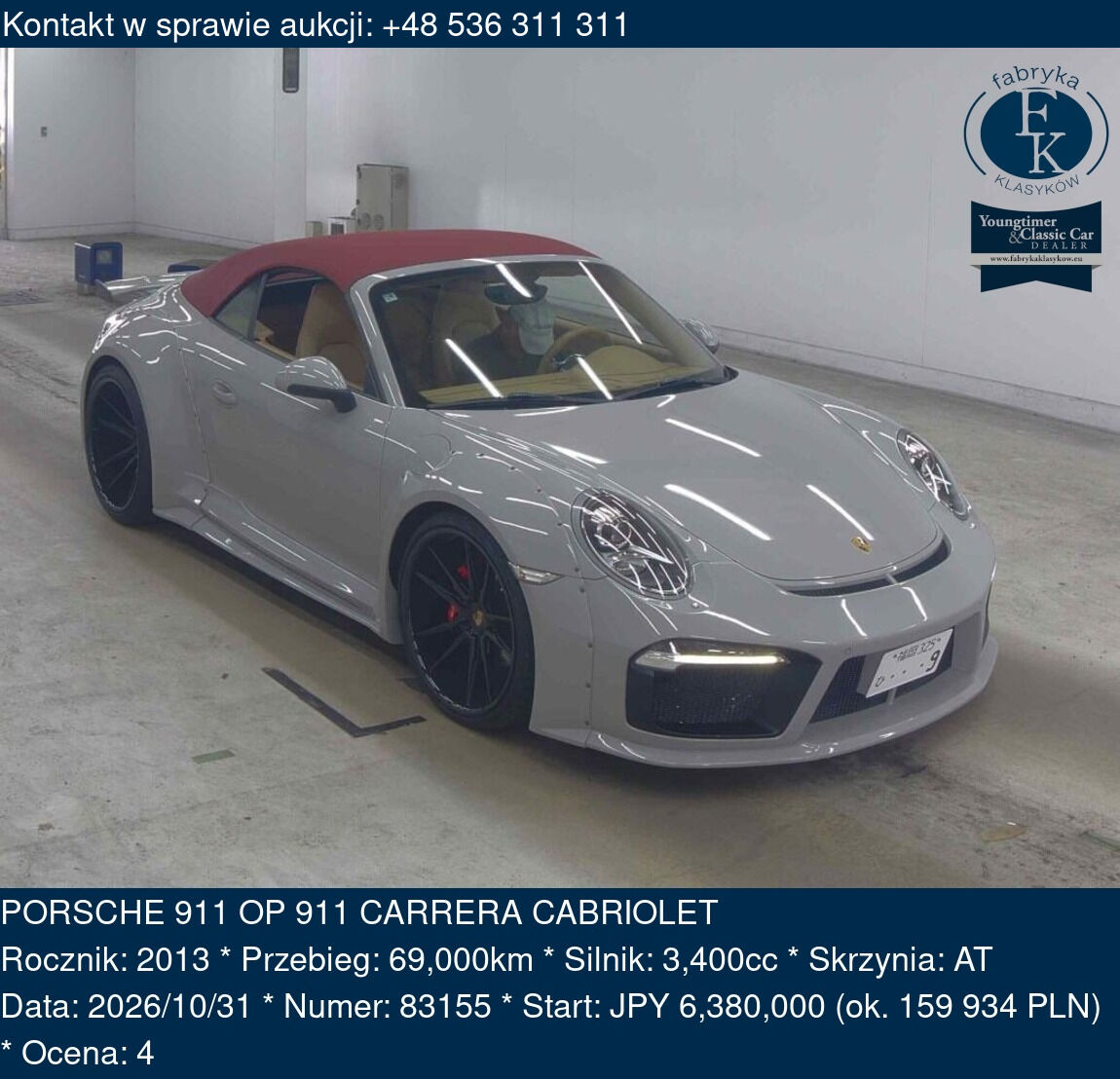 PORSCHE 911 OP 911 CARRERA CABRIOLET 2013 - zdjęcie 2