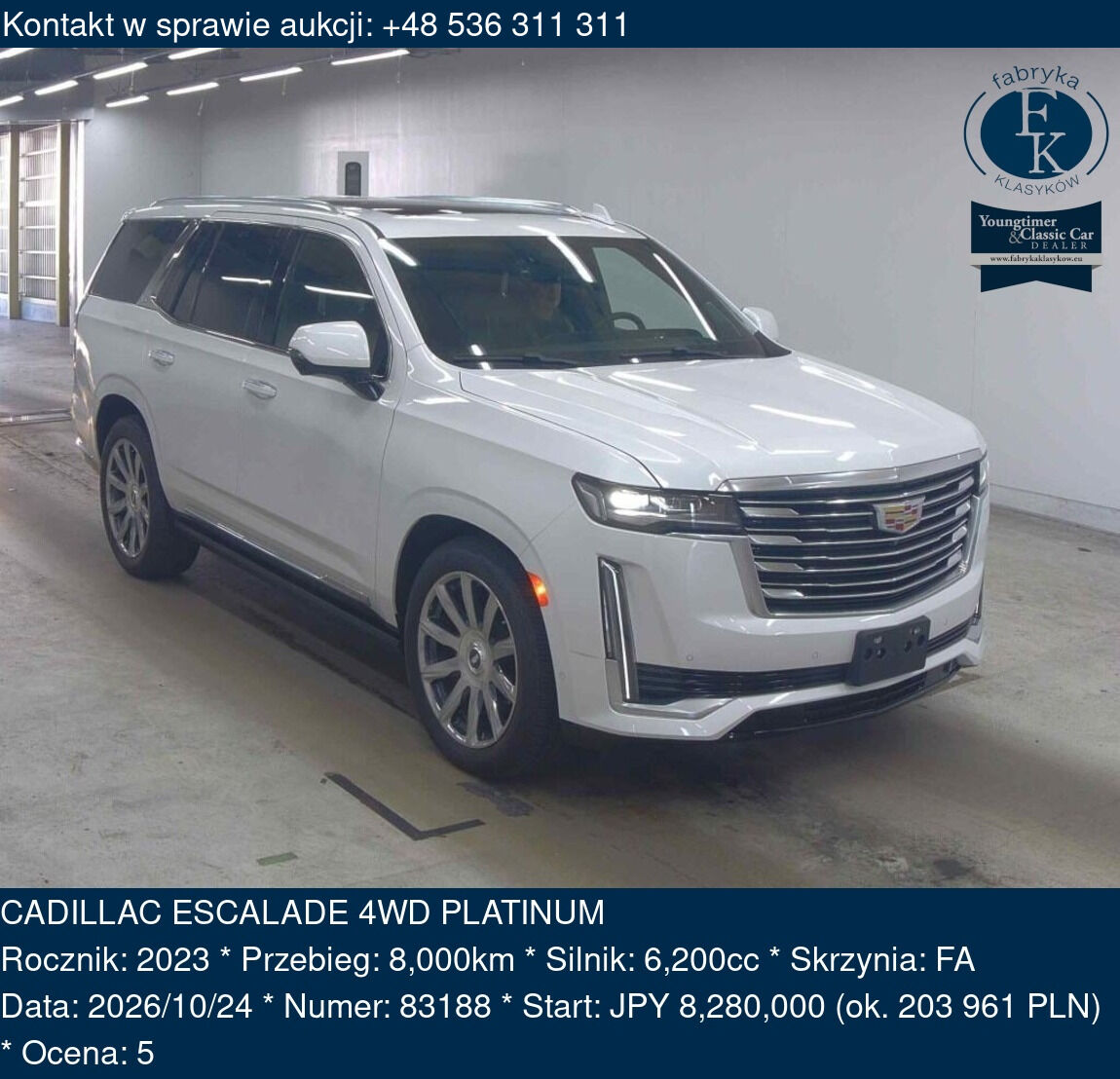 CADILLAC ESCALADE 4WD PLATINUM 2023 - zdjęcie 2
