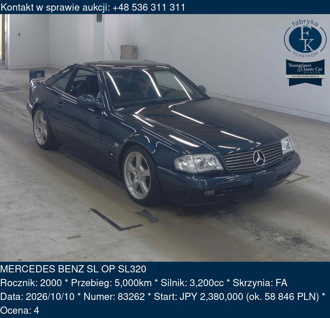 MERCEDES BENZ SL OP SL320 2000 - zdjęcie 2