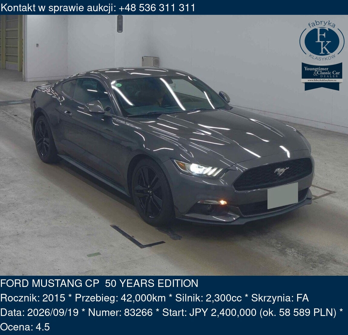 FORD MUSTANG CP 50 YEARS EDITION 2015 - zdjęcie 2