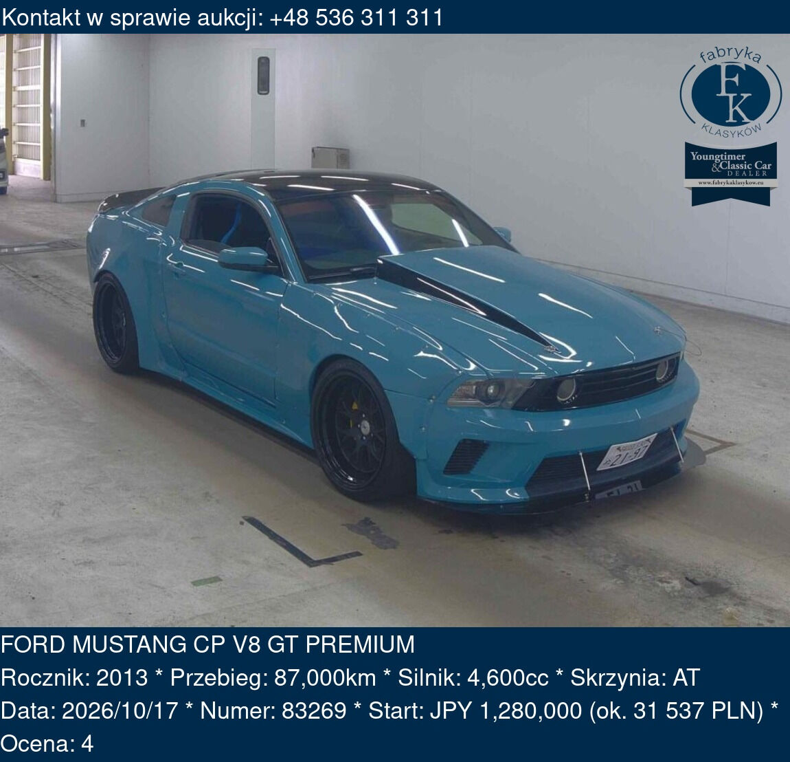 FORD MUSTANG CP V8 GT PREMIUM 2013 - zdjęcie 2