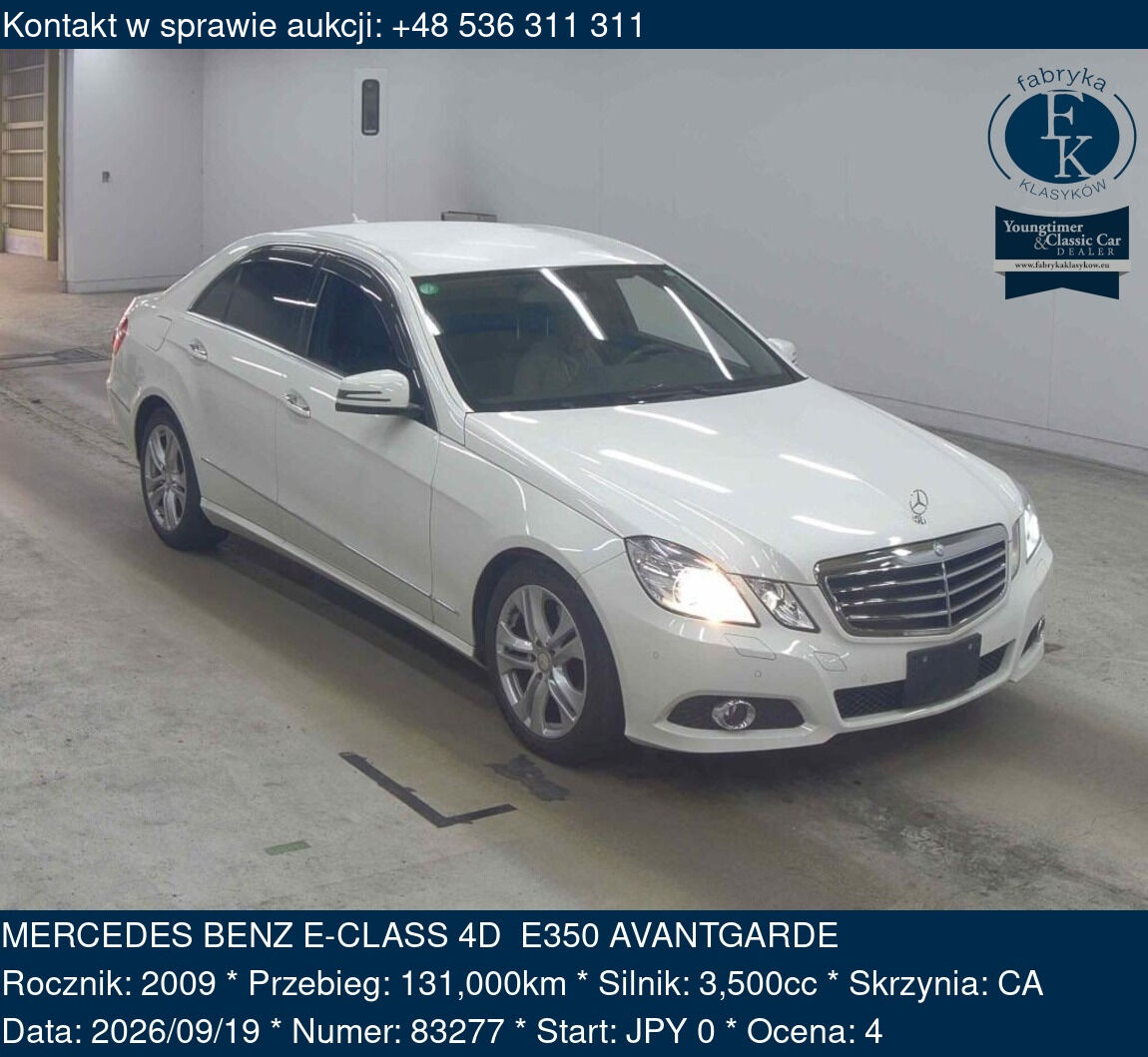 MERCEDES BENZ E-CLASS 4D E350 AVANTGARDE 2009 - zdjęcie 2
