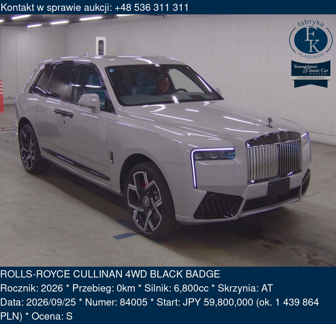 ROLLS-ROYCE CULLINAN 4WD BLACK BADGE 2026 - zdjęcie 2