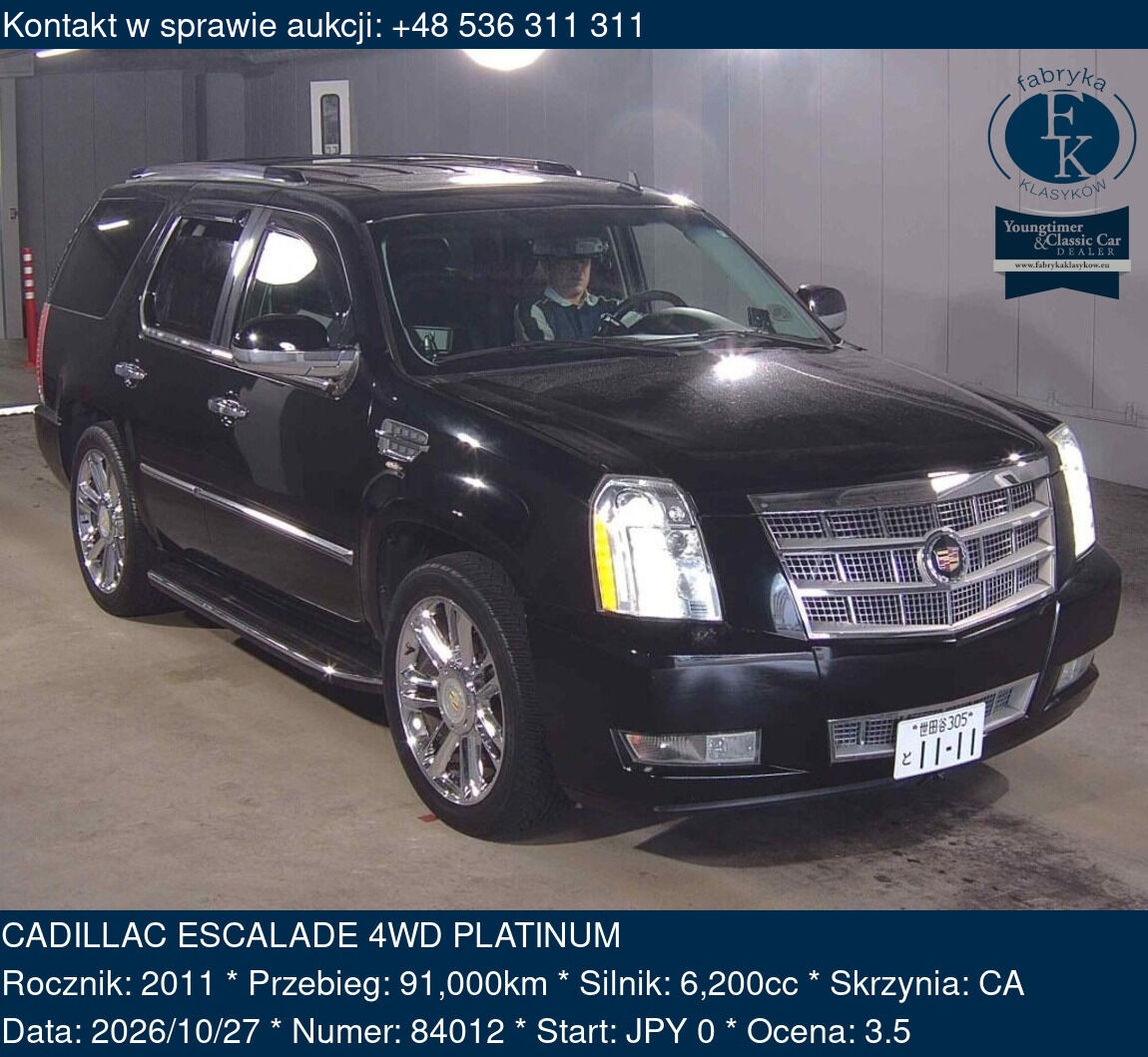 CADILLAC ESCALADE 4WD PLATINUM 2011 - zdjęcie 2