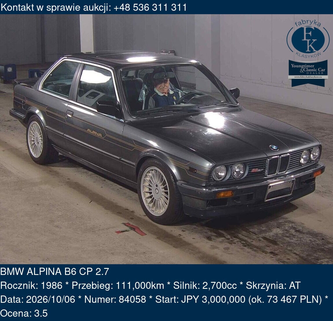 BMW ALPINA B6 CP 2.7 1986 - zdjęcie 2