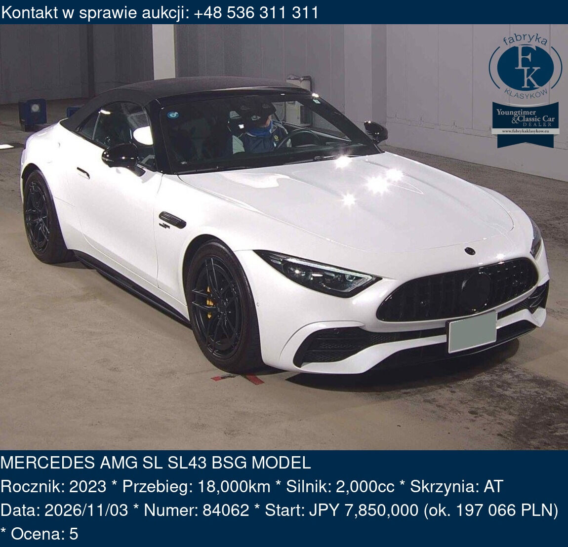 MERCEDES AMG SL SL43 BSG MODEL 2023 - zdjęcie 2