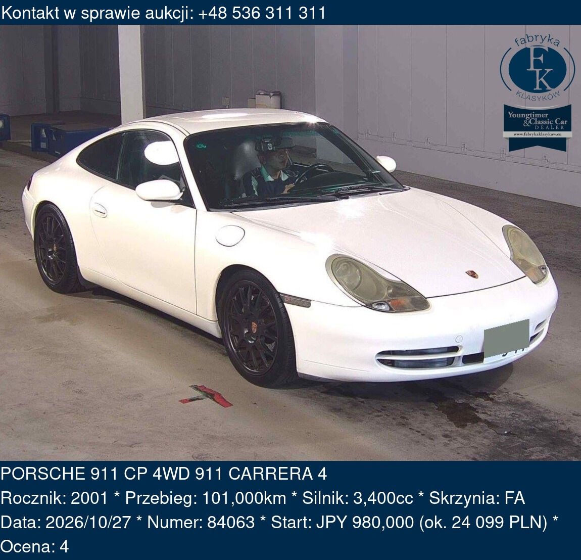PORSCHE 911 CP 4WD 911 CARRERA 4 2001 - zdjęcie 2