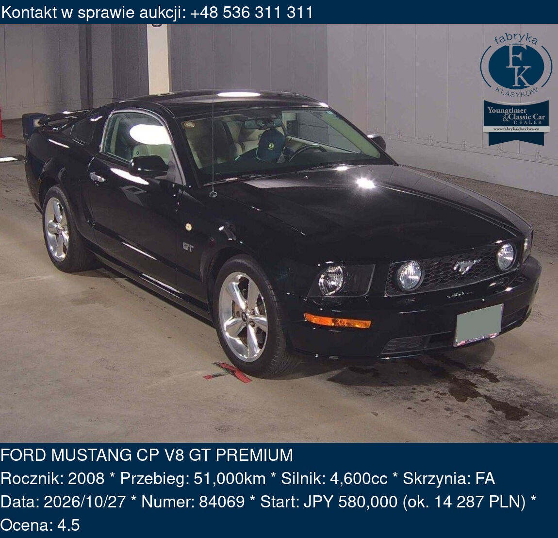 FORD MUSTANG CP V8 GT PREMIUM 2008 - zdjęcie 2
