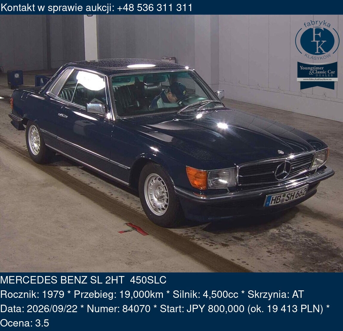 MERCEDES BENZ SL 2HT 450SLC 1979 - zdjęcie 2