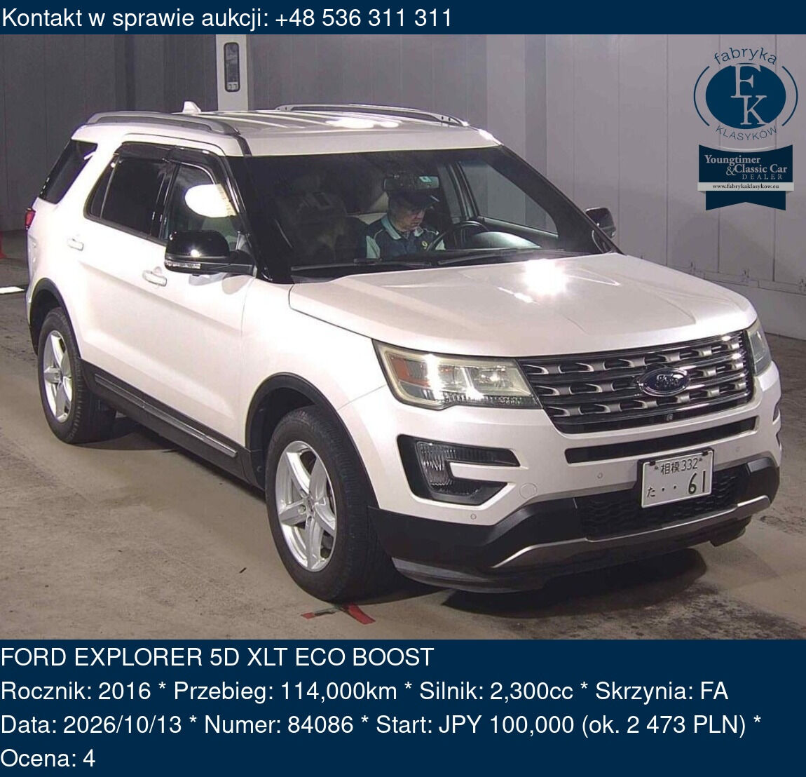 FORD EXPLORER 5D XLT ECO BOOST 2016 - zdjęcie 2