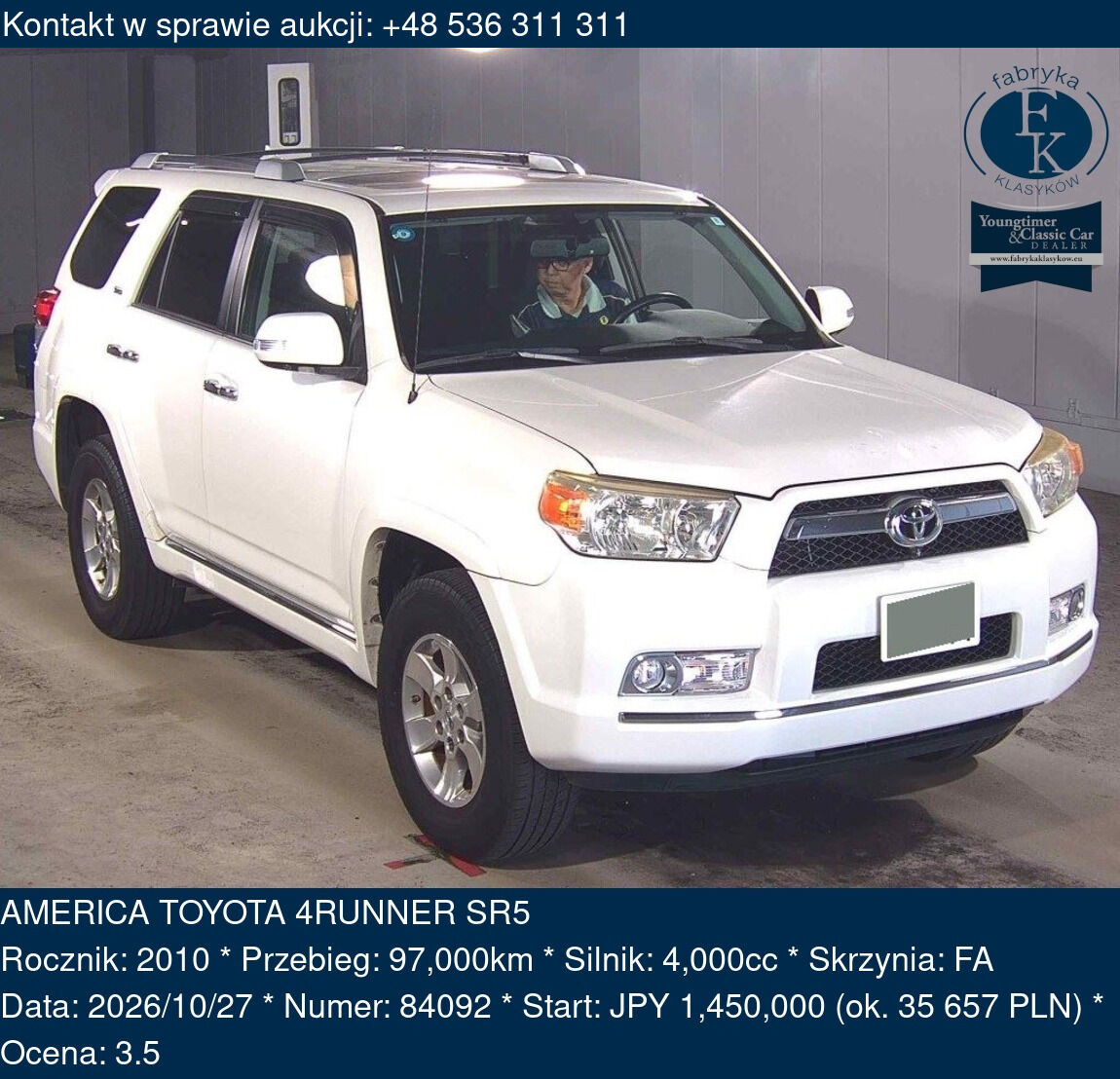 AMERICA TOYOTA 4RUNNER SR5 2010 - zdjęcie 2