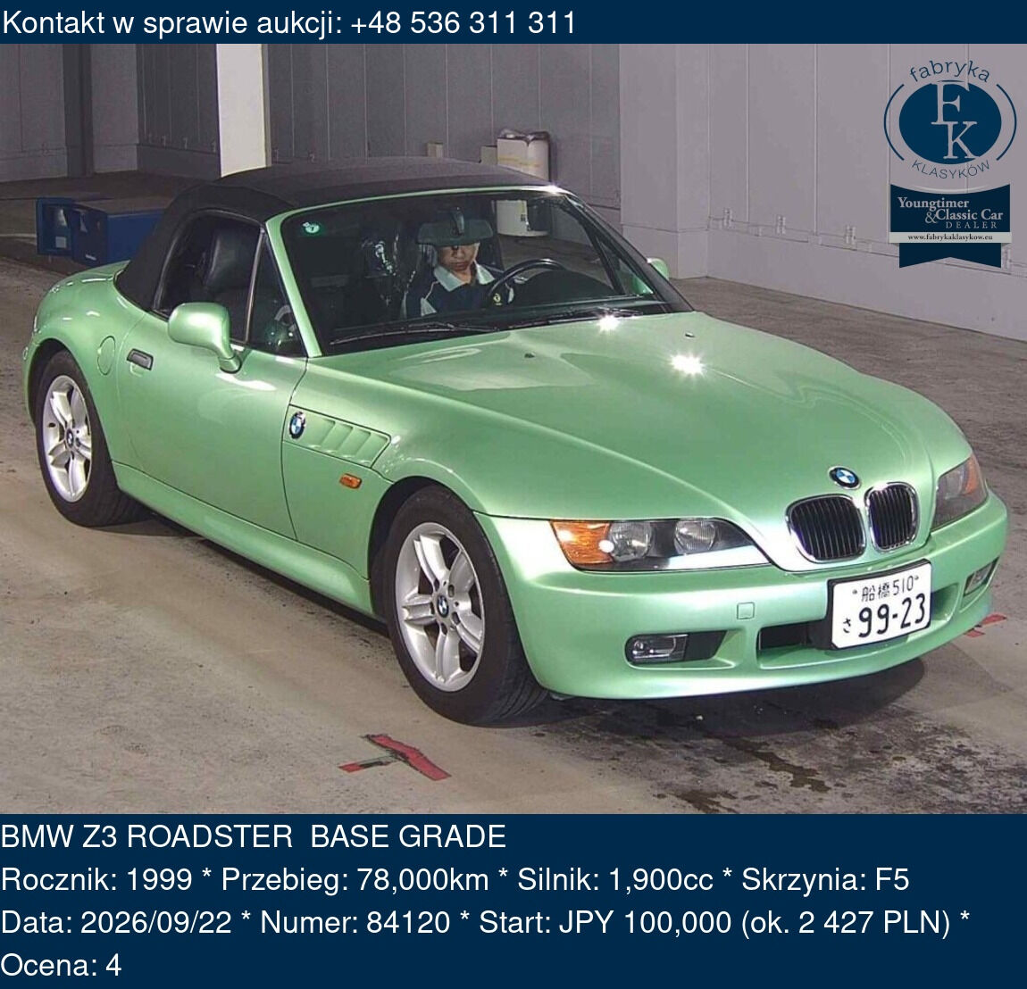 BMW Z3 ROADSTER BASE GRADE 1999 - zdjęcie 2
