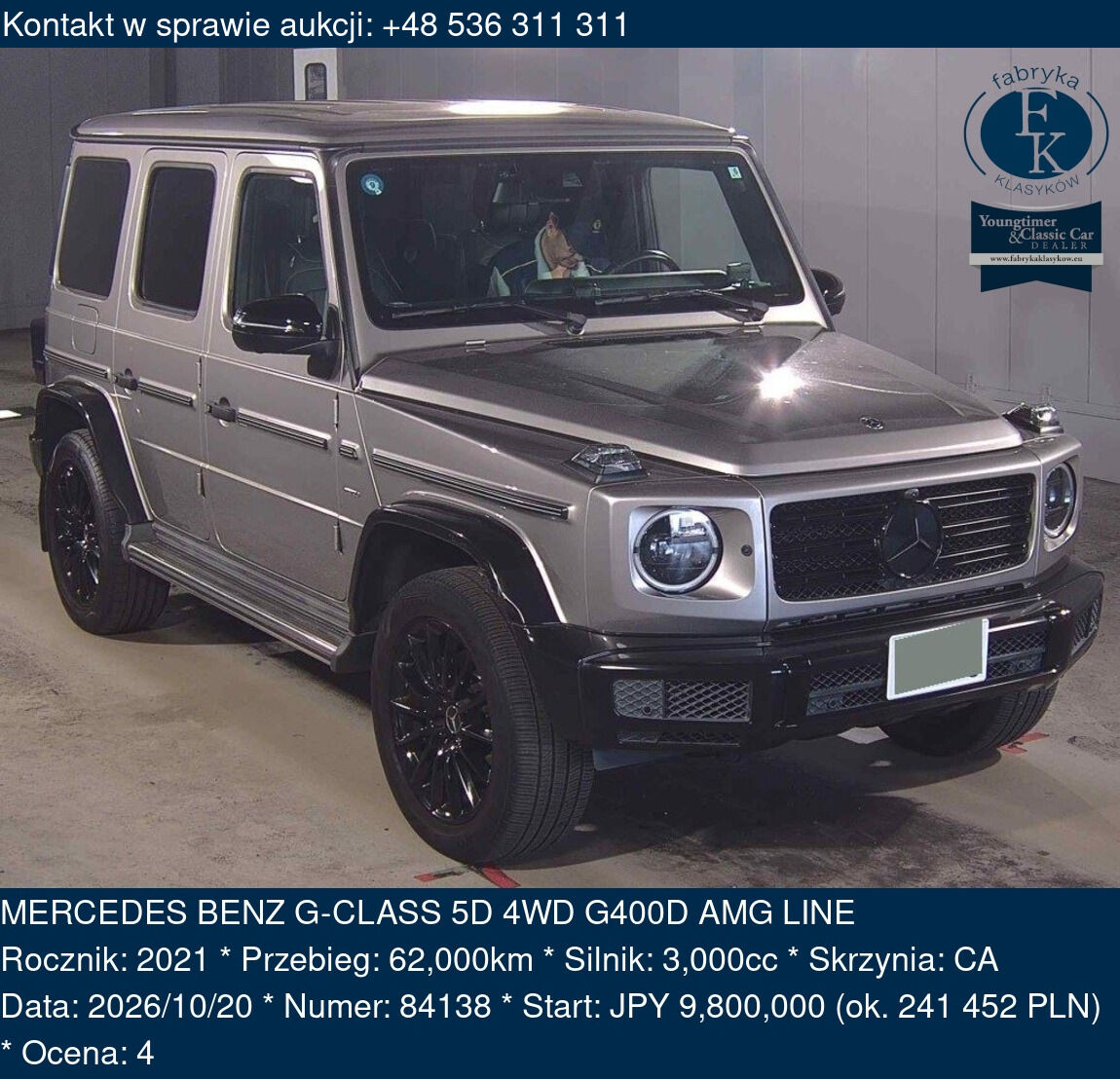 MERCEDES BENZ G-CLASS 5D 4WD G400D AMG LINE 2021 - zdjęcie 2