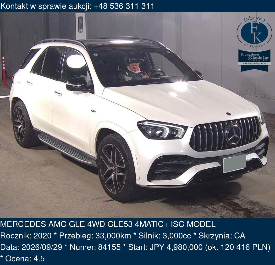 MERCEDES AMG GLE 4WD GLE53 4MATIC+ ISG MODEL 2020 - zdjęcie 2