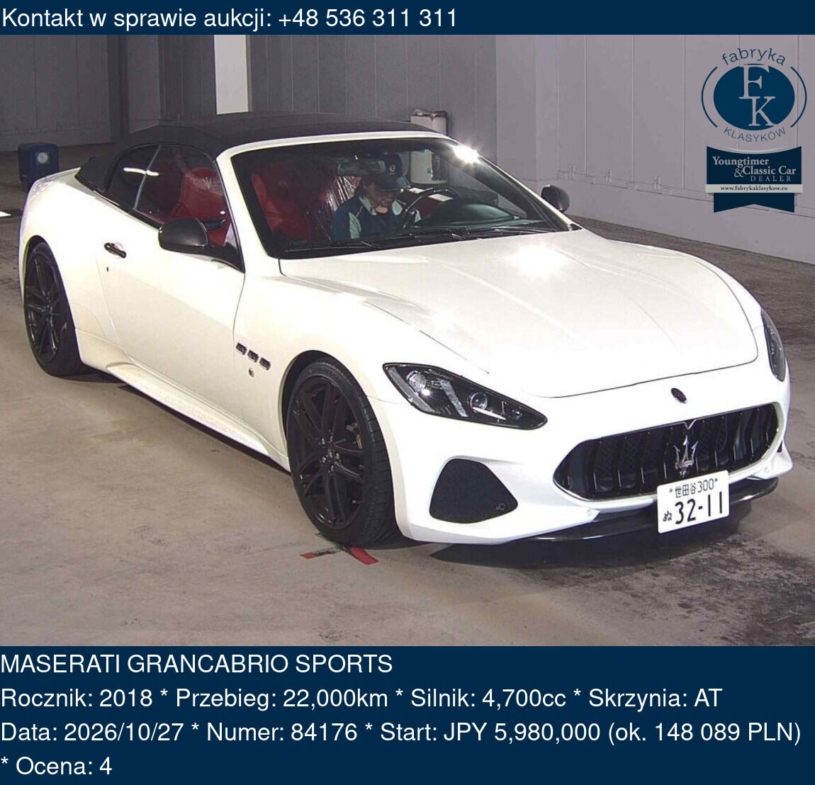 MASERATI GRANCABRIO SPORTS 2018 - zdjęcie 2