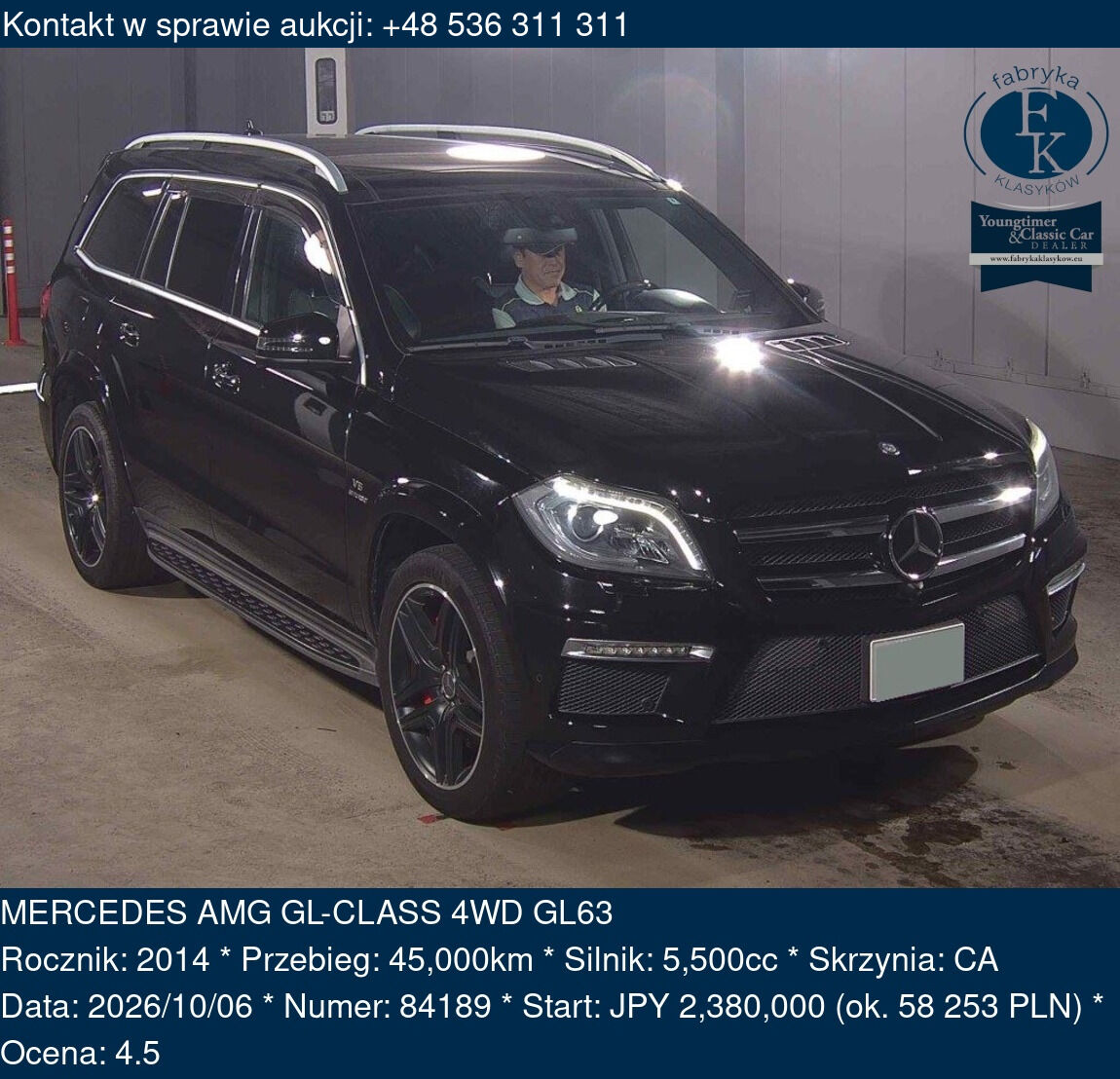 MERCEDES AMG GL-CLASS 4WD GL63 2014 - zdjęcie 2