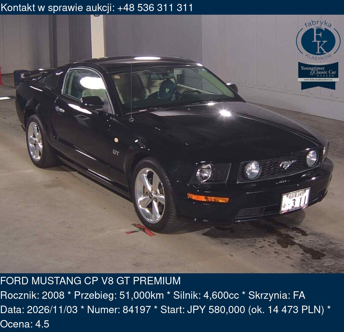 FORD MUSTANG CP V8 GT PREMIUM 2008 - zdjęcie 2