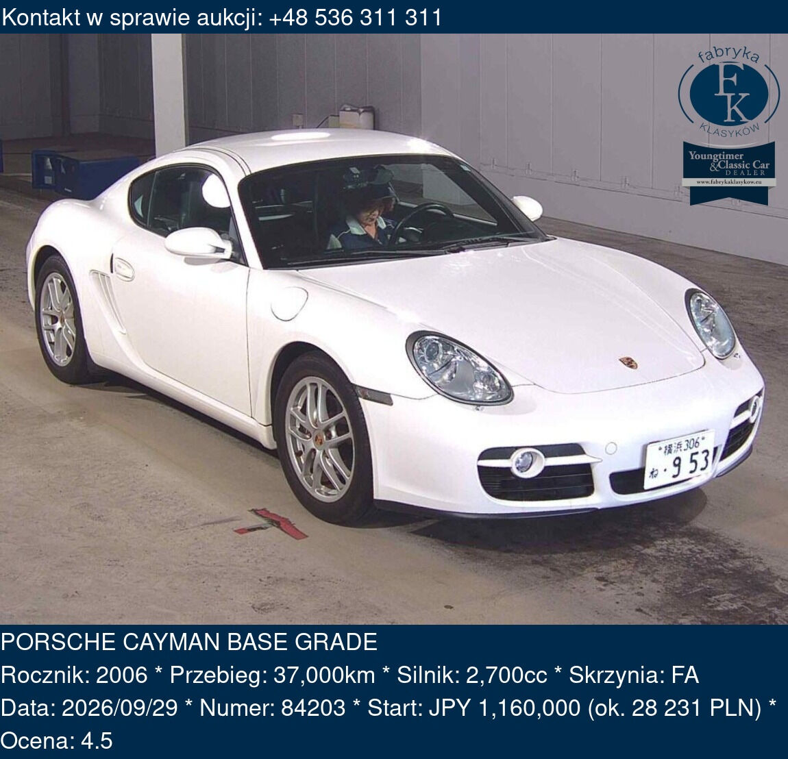 PORSCHE CAYMAN BASE GRADE 2006 - zdjęcie 2