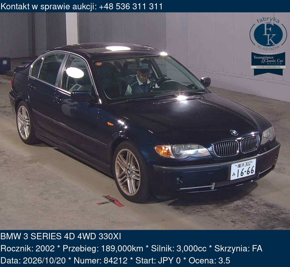 BMW 3 SERIES 4D 4WD 330XI 2002 - zdjęcie 2