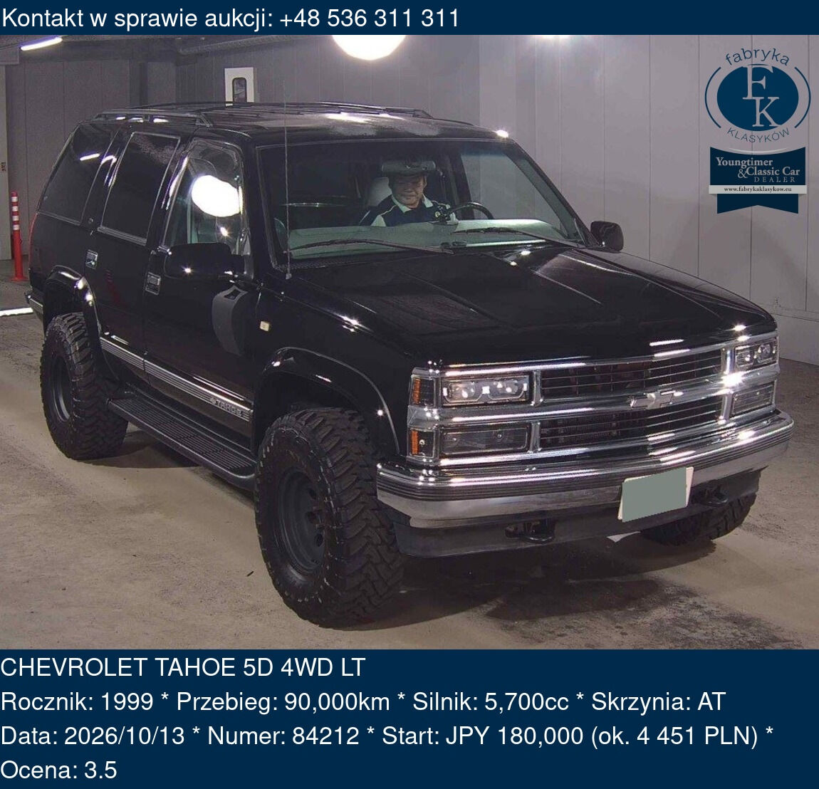 CHEVROLET TAHOE 5D 4WD LT 1999 - zdjęcie 2