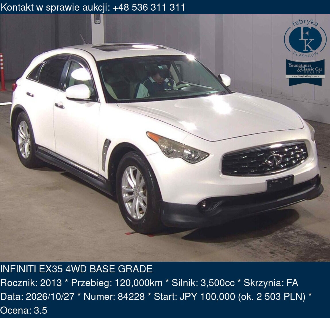 INFINITI EX35 4WD BASE GRADE 2013 - zdjęcie 2