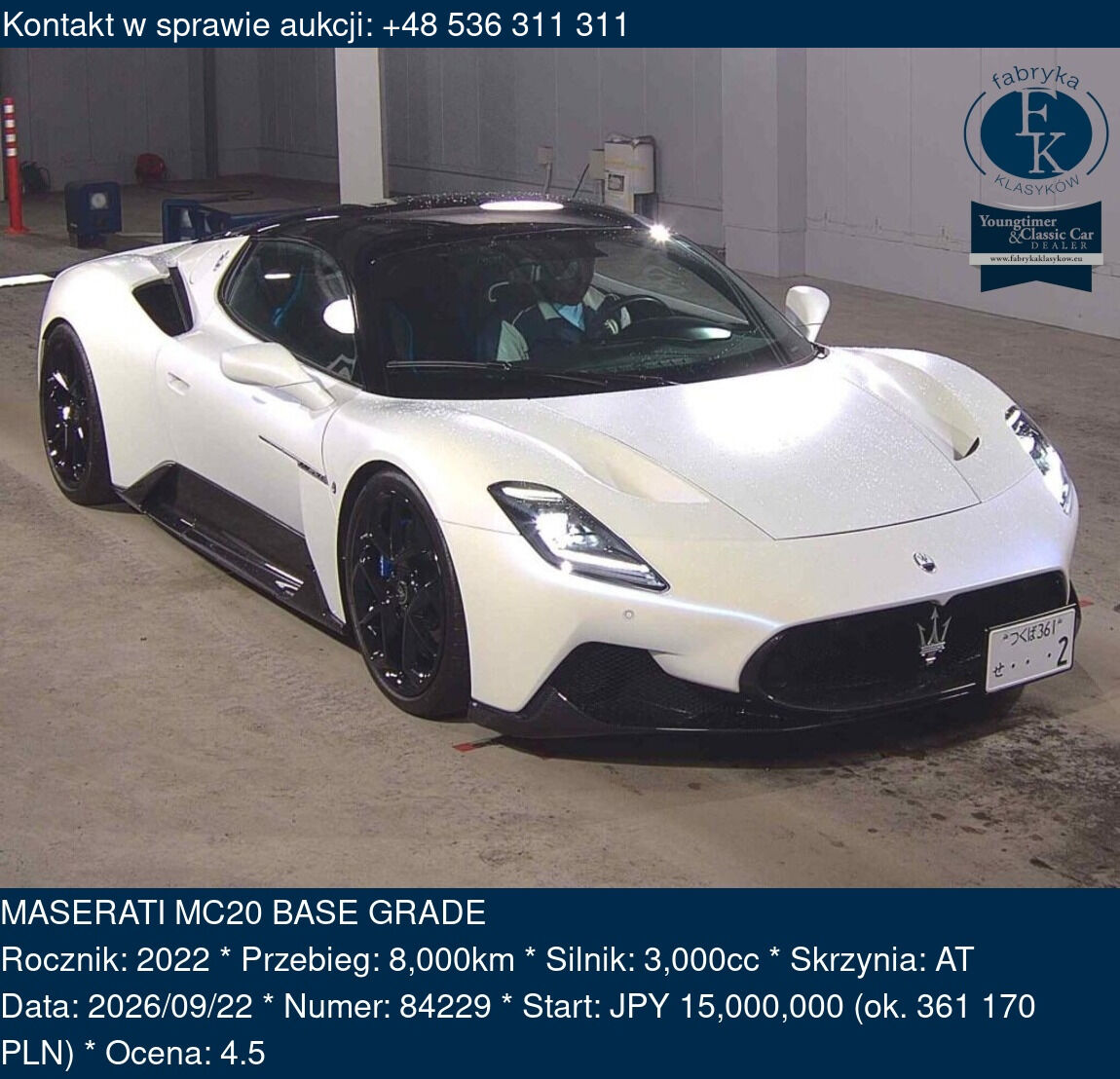 MASERATI MC20 BASE GRADE 2022 - zdjęcie 2
