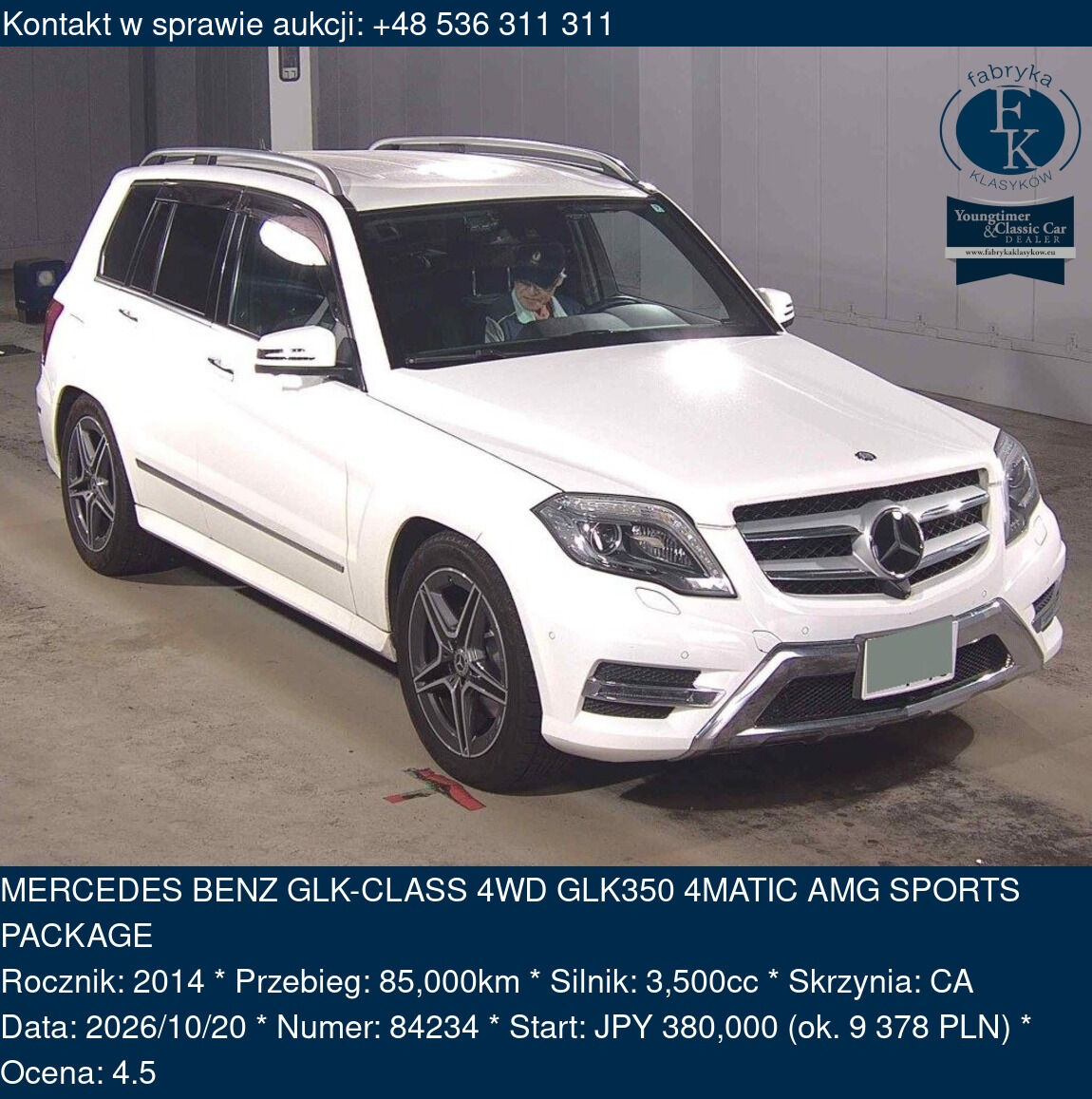 MERCEDES BENZ GLK-CLASS 4WD GLK350 4MATIC AMG SPORTS PACKAGE 2014 - zdjęcie 2