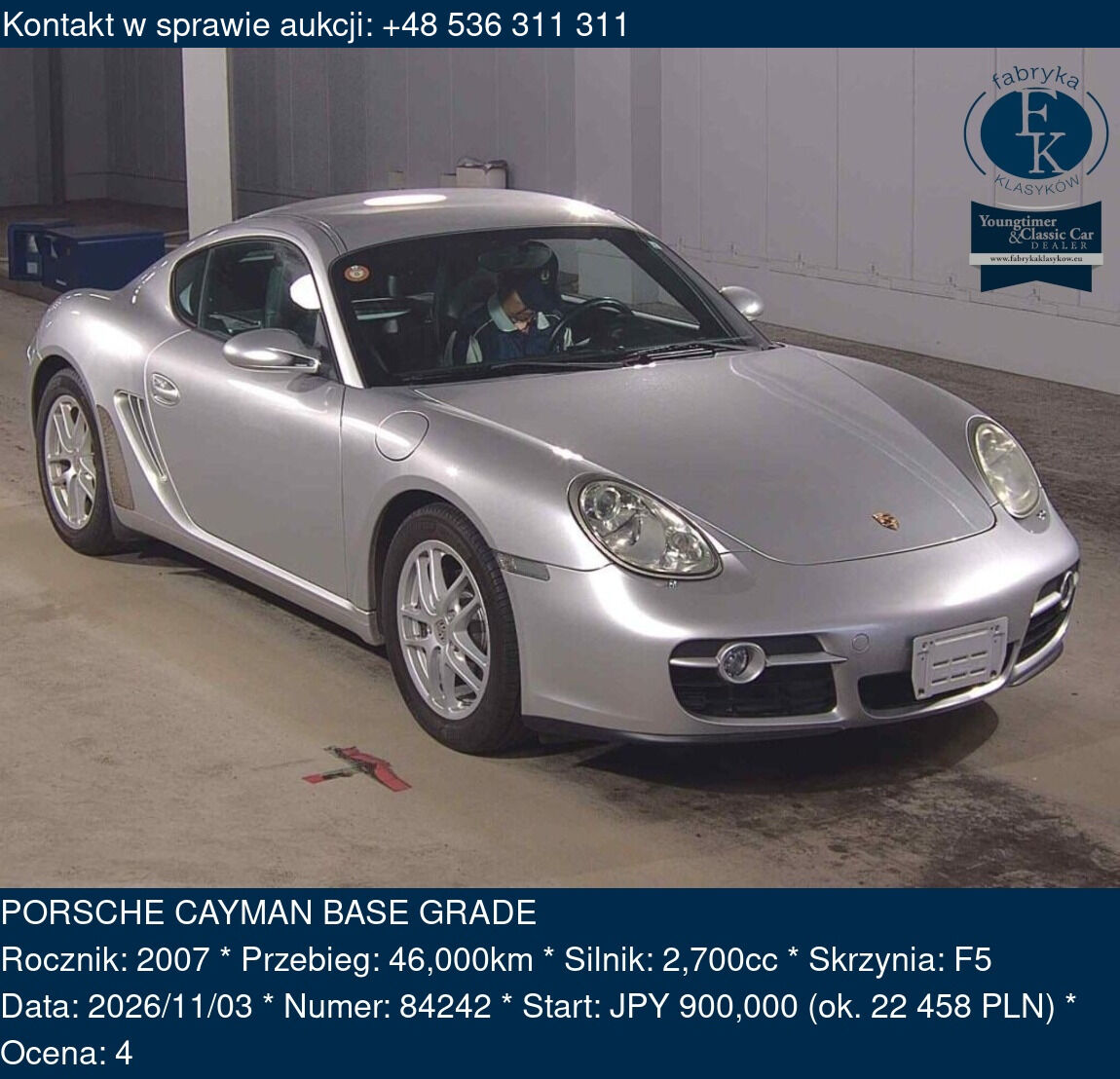 PORSCHE CAYMAN BASE GRADE 2007 - zdjęcie 2