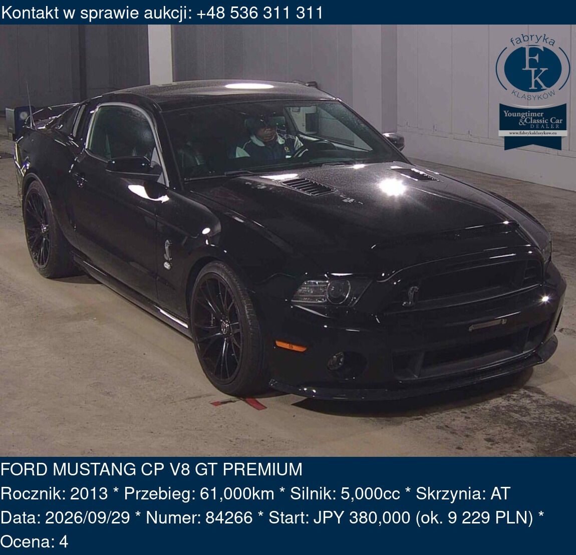 FORD MUSTANG CP V8 GT PREMIUM 2013 - zdjęcie 2