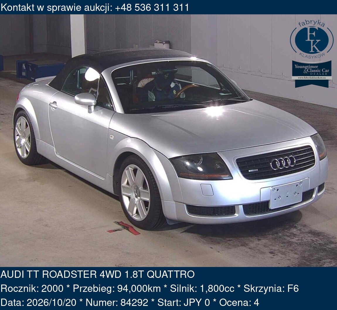 AUDI TT ROADSTER 4WD 1.8T QUATTRO 2000 - zdjęcie 2