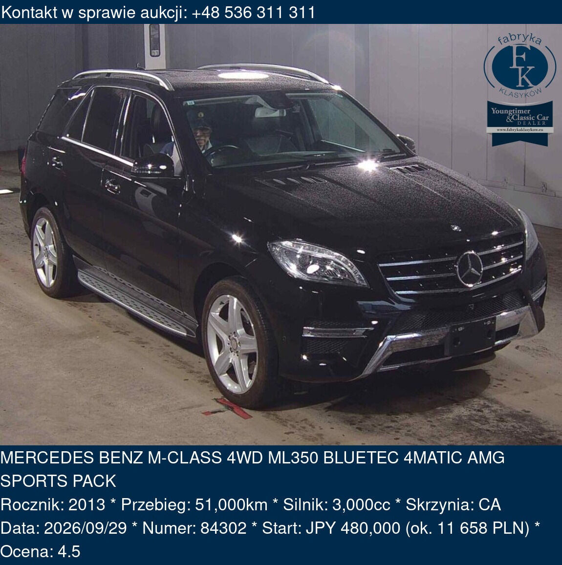 MERCEDES BENZ M-CLASS 4WD ML350 BLUETEC 4MATIC AMG SPORTS PACK 2013 - zdjęcie 2