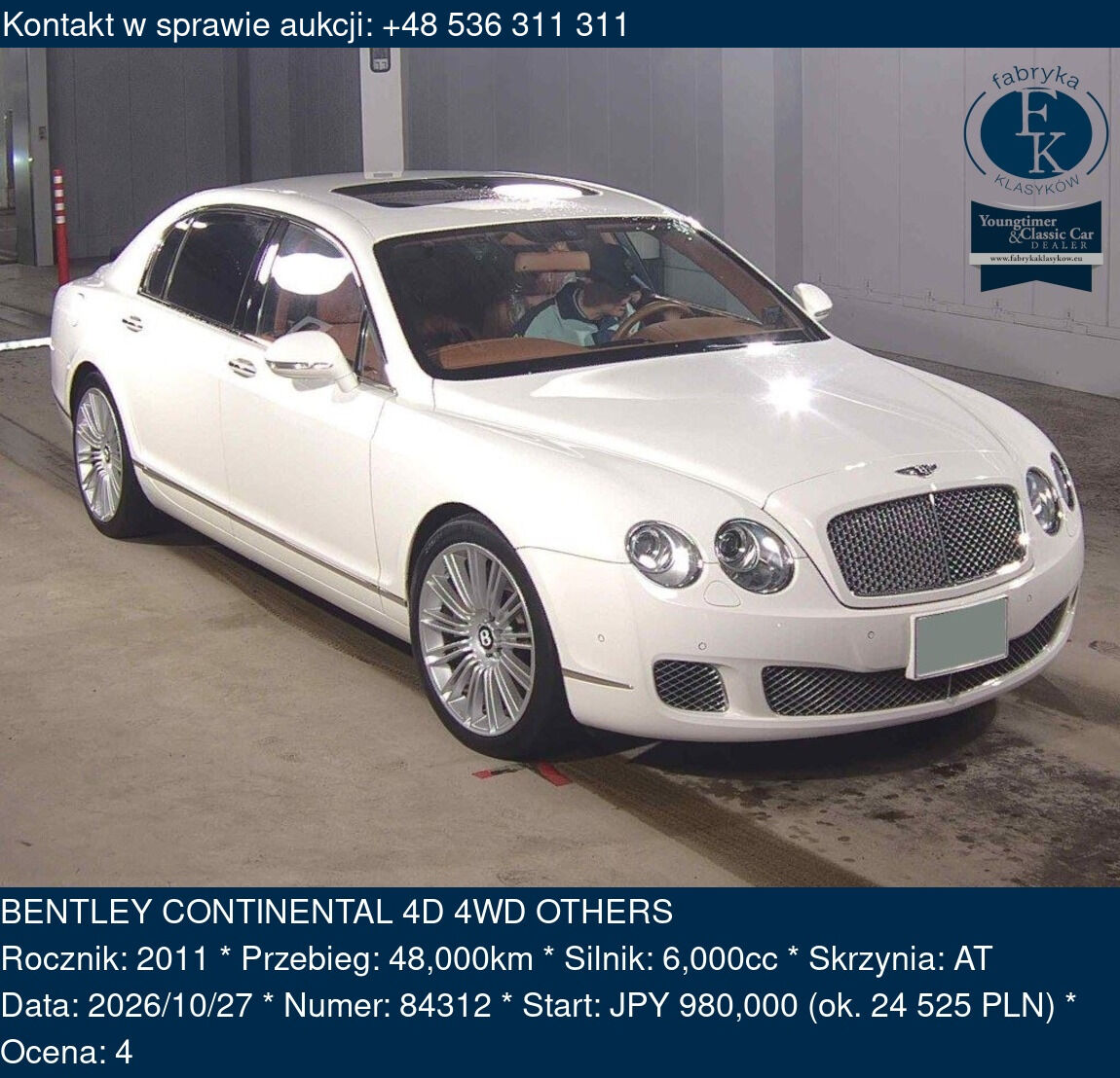 BENTLEY CONTINENTAL 4D 4WD OTHERS 2011 - zdjęcie 2