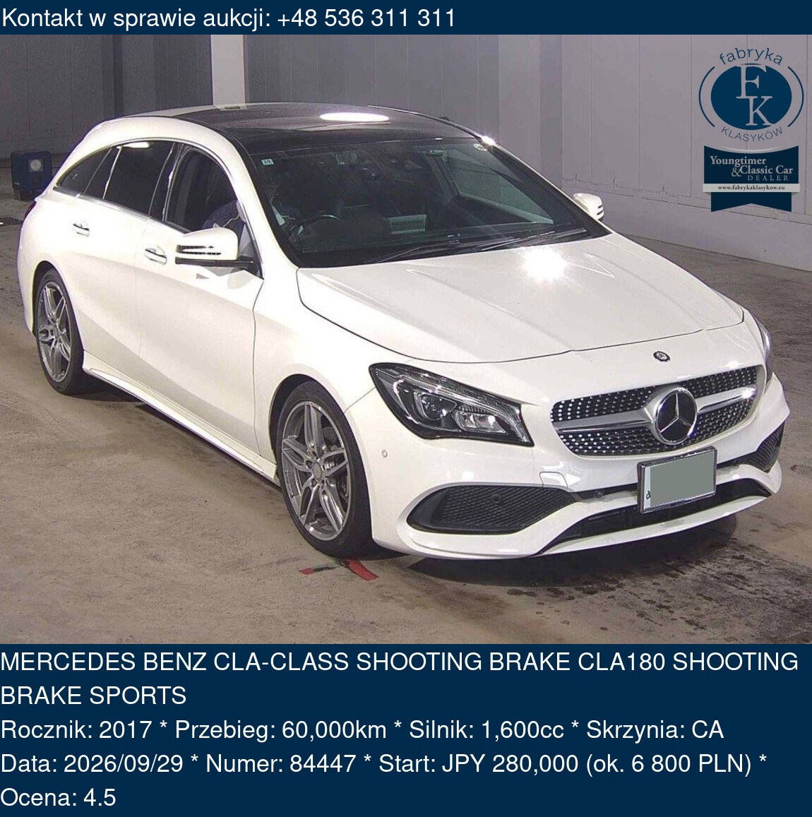 MERCEDES BENZ CLA-CLASS SHOOTING BRAKE CLA180 SHOOTING BRAKE SPORTS 2017 - zdjęcie 2