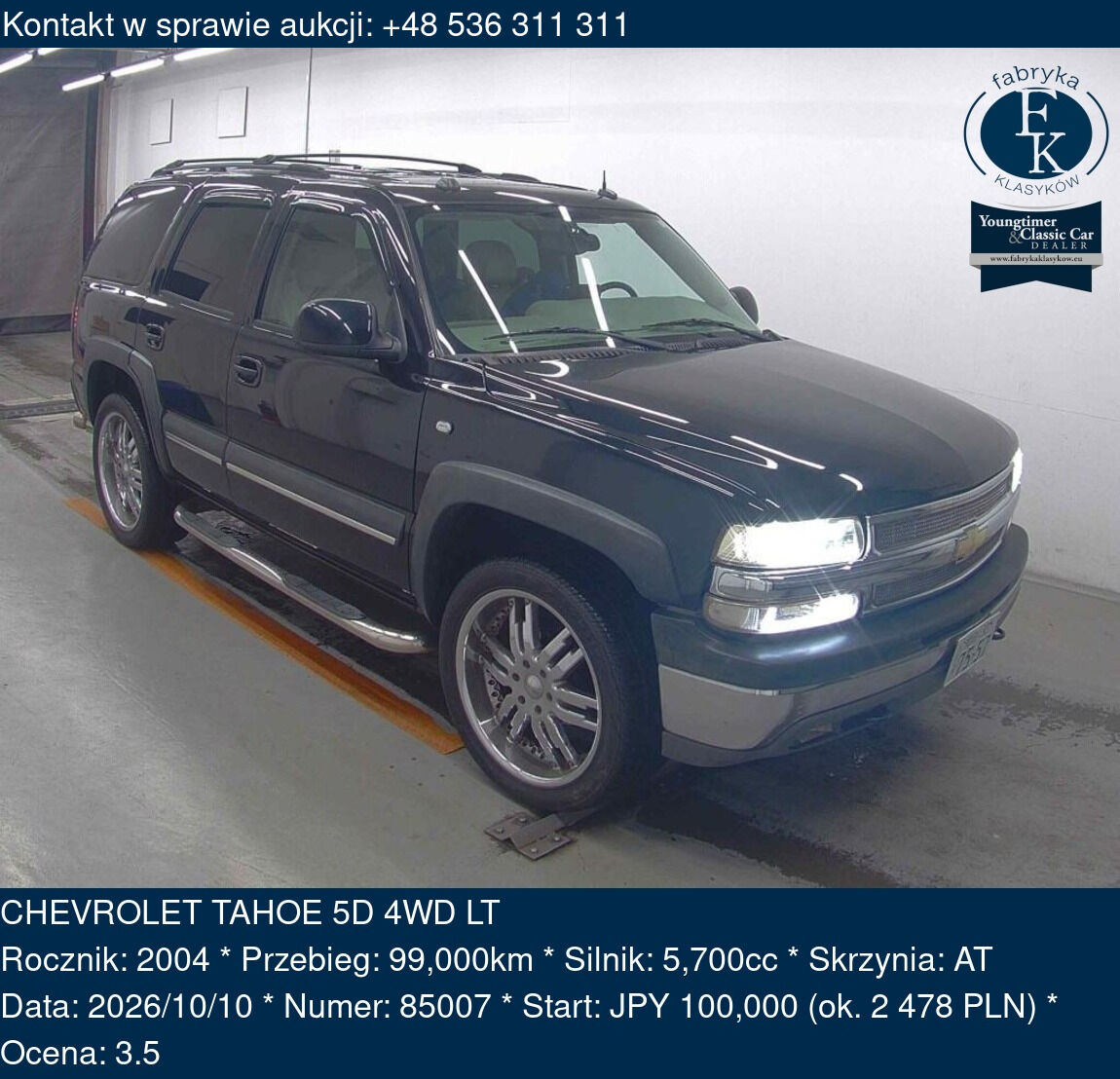CHEVROLET TAHOE 5D 4WD LT 2004 - zdjęcie 2