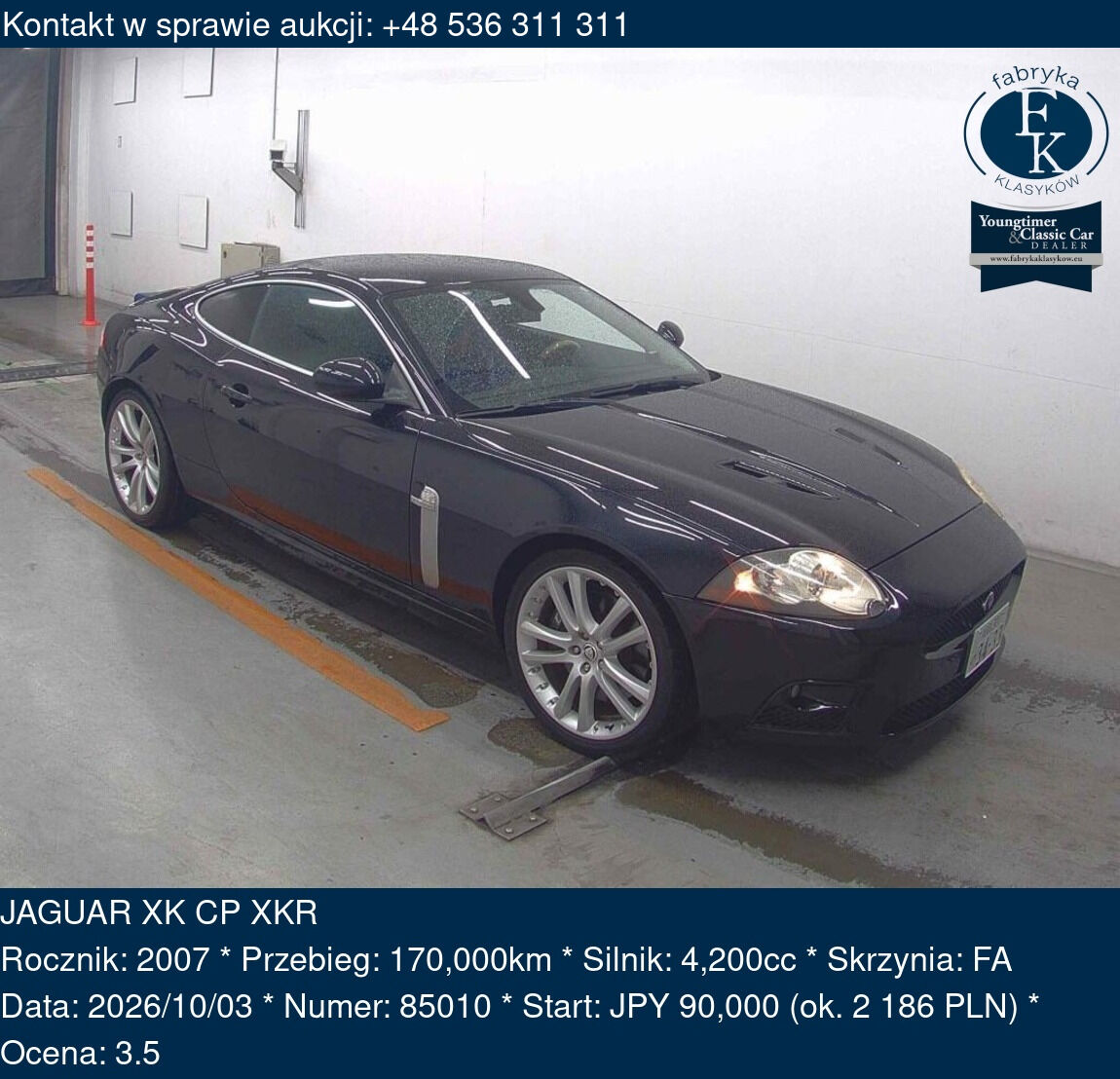 JAGUAR XK CP XKR 2007 - zdjęcie 2