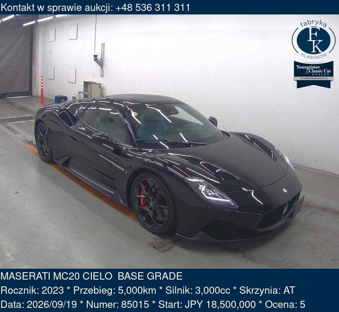 MASERATI MC20 CIELO BASE GRADE 2023 - zdjęcie 2