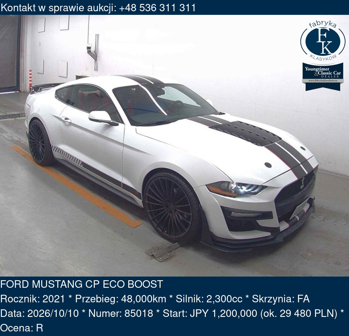 FORD MUSTANG CP ECO BOOST 2021 - zdjęcie 2