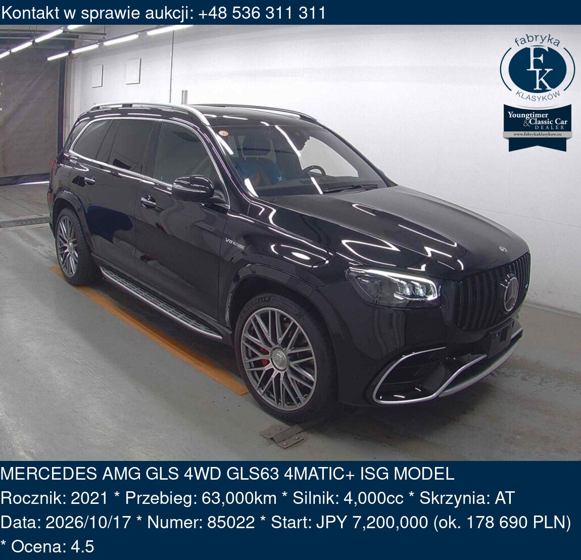 MERCEDES AMG GLS 4WD GLS63 4MATIC+ ISG MODEL 2021 - zdjęcie 2