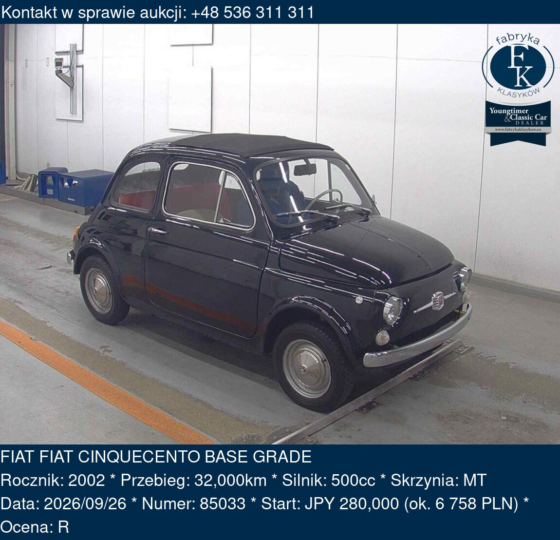 FIAT FIAT CINQUECENTO BASE GRADE 2002 - zdjęcie 2