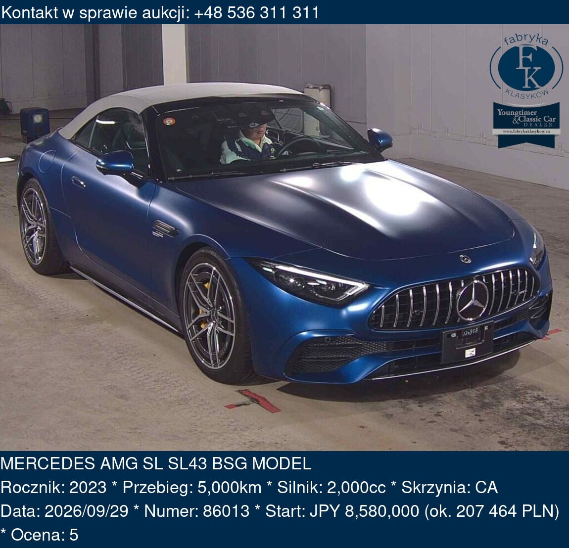 MERCEDES AMG SL SL43 BSG MODEL 2023 - zdjęcie 2