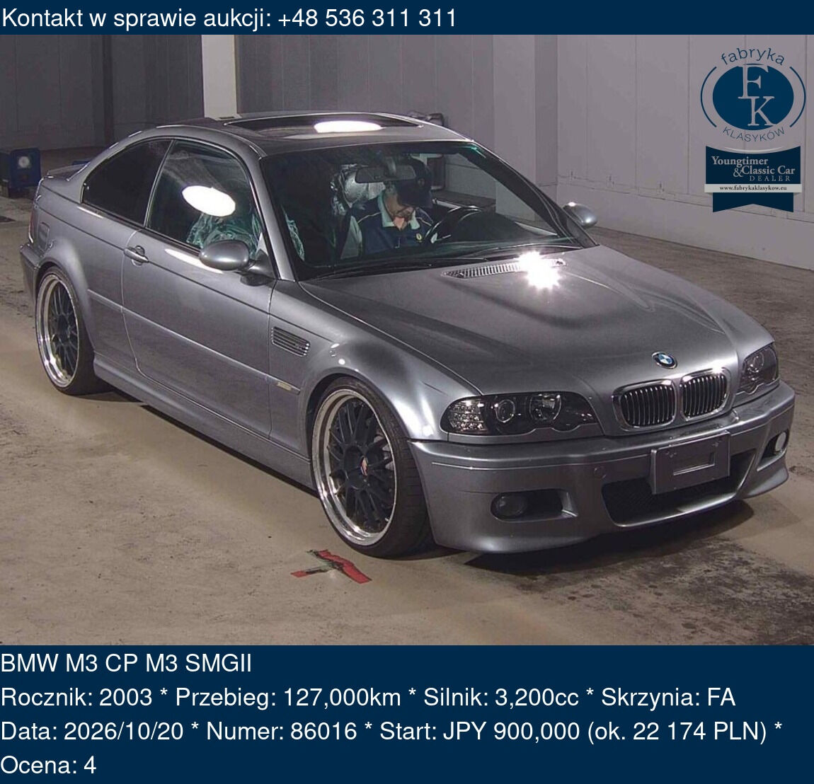 BMW M3 CP M3 SMGII 2003 - zdjęcie 2