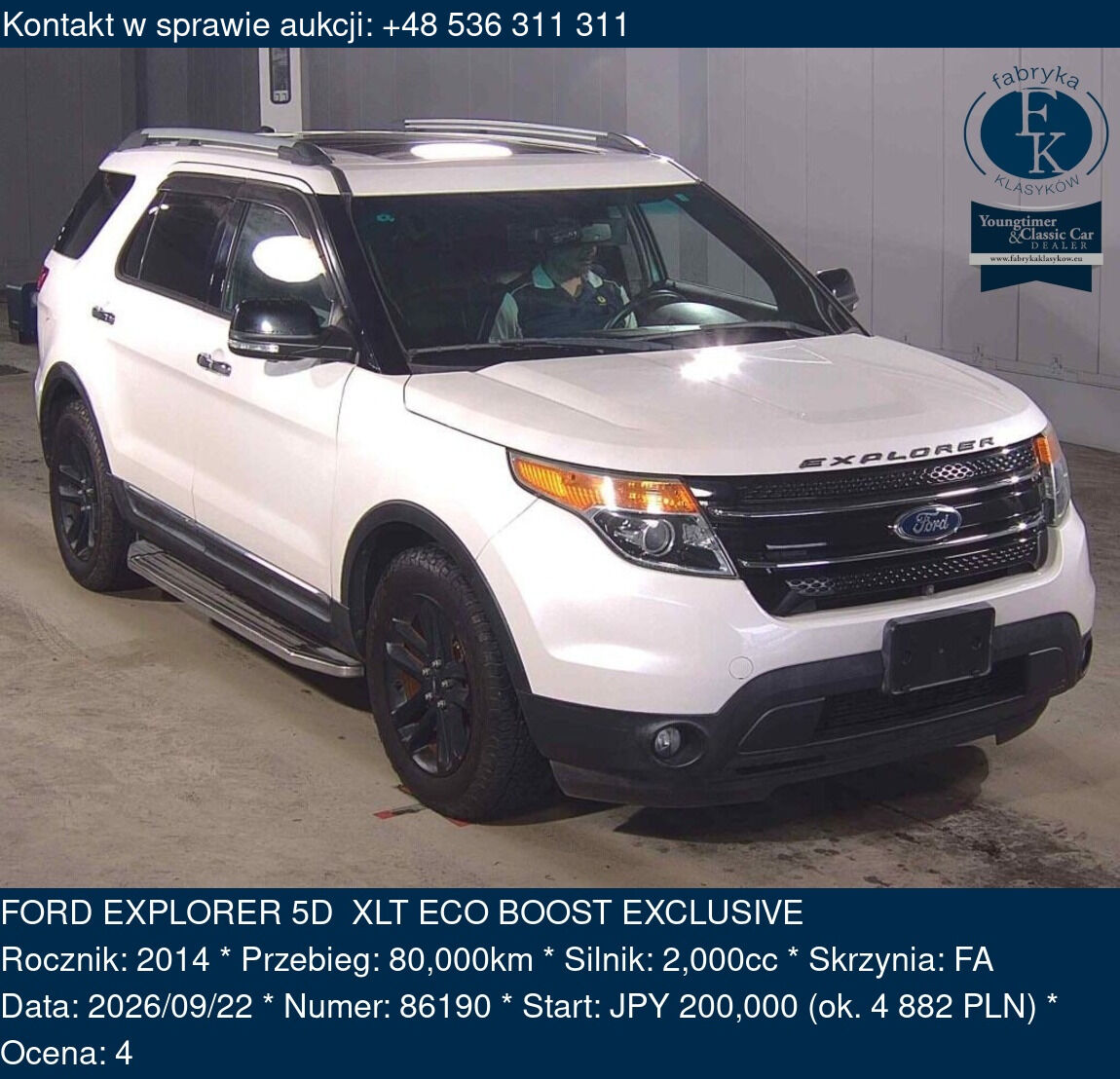 FORD EXPLORER 5D XLT ECO BOOST EXCLUSIVE 2014 - zdjęcie 2