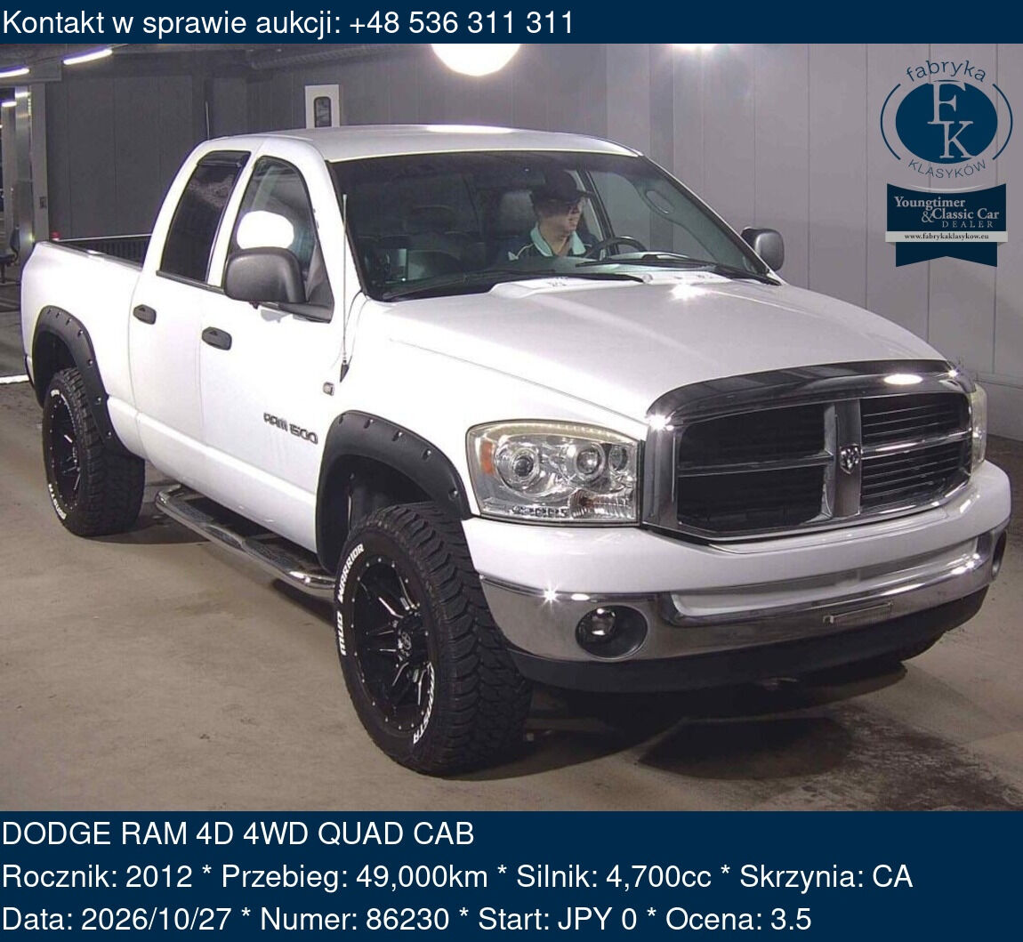 DODGE RAM 4D 4WD QUAD CAB 2012 - zdjęcie 2
