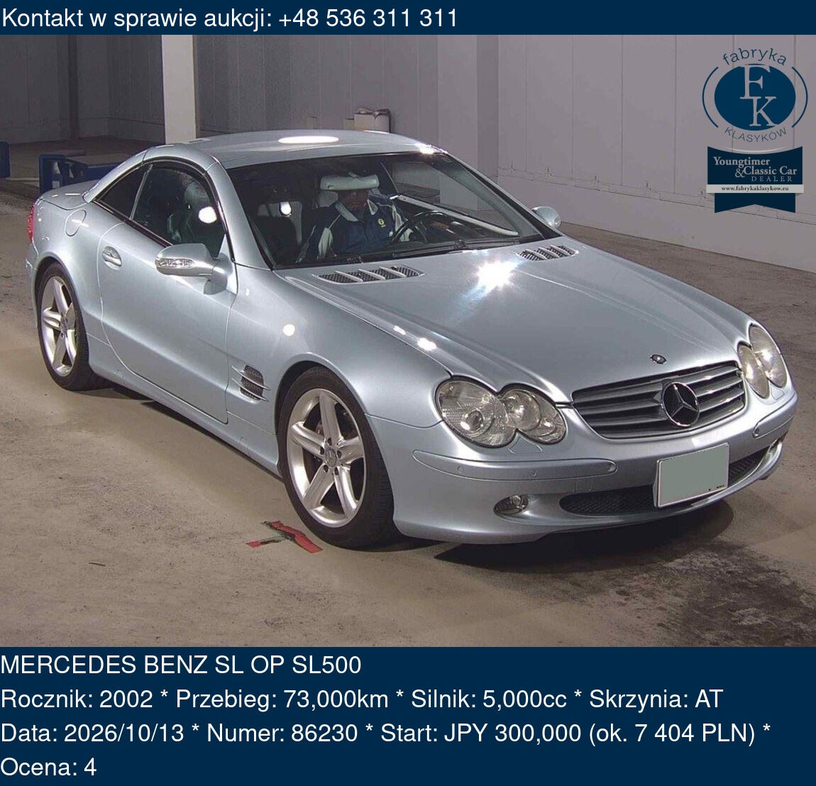 MERCEDES BENZ SL OP SL500 2002 - zdjęcie 2