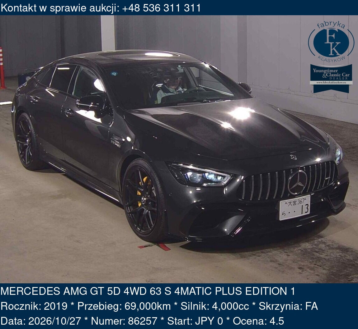 MERCEDES AMG GT 5D 4WD 63 S 4MATIC PLUS EDITION 1 2019 - zdjęcie 2