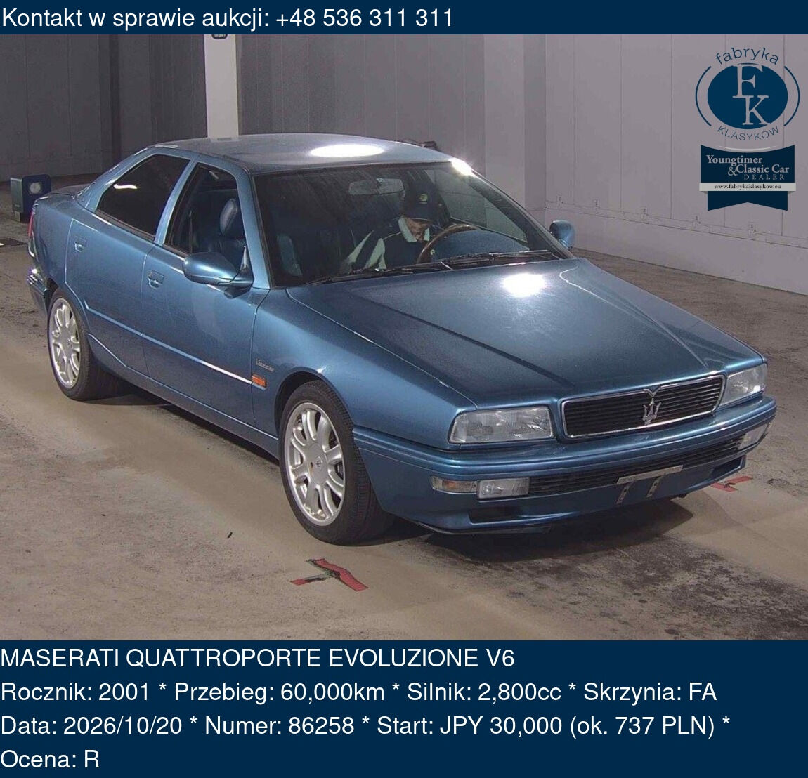 MASERATI QUATTROPORTE EVOLUZIONE V6 2001 - zdjęcie 2