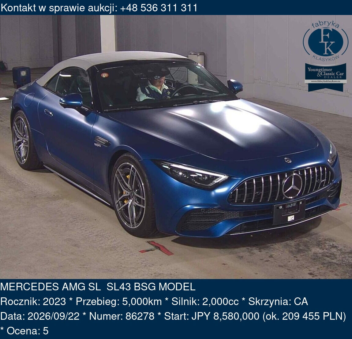 MERCEDES AMG SL SL43 BSG MODEL 2023 - zdjęcie 2